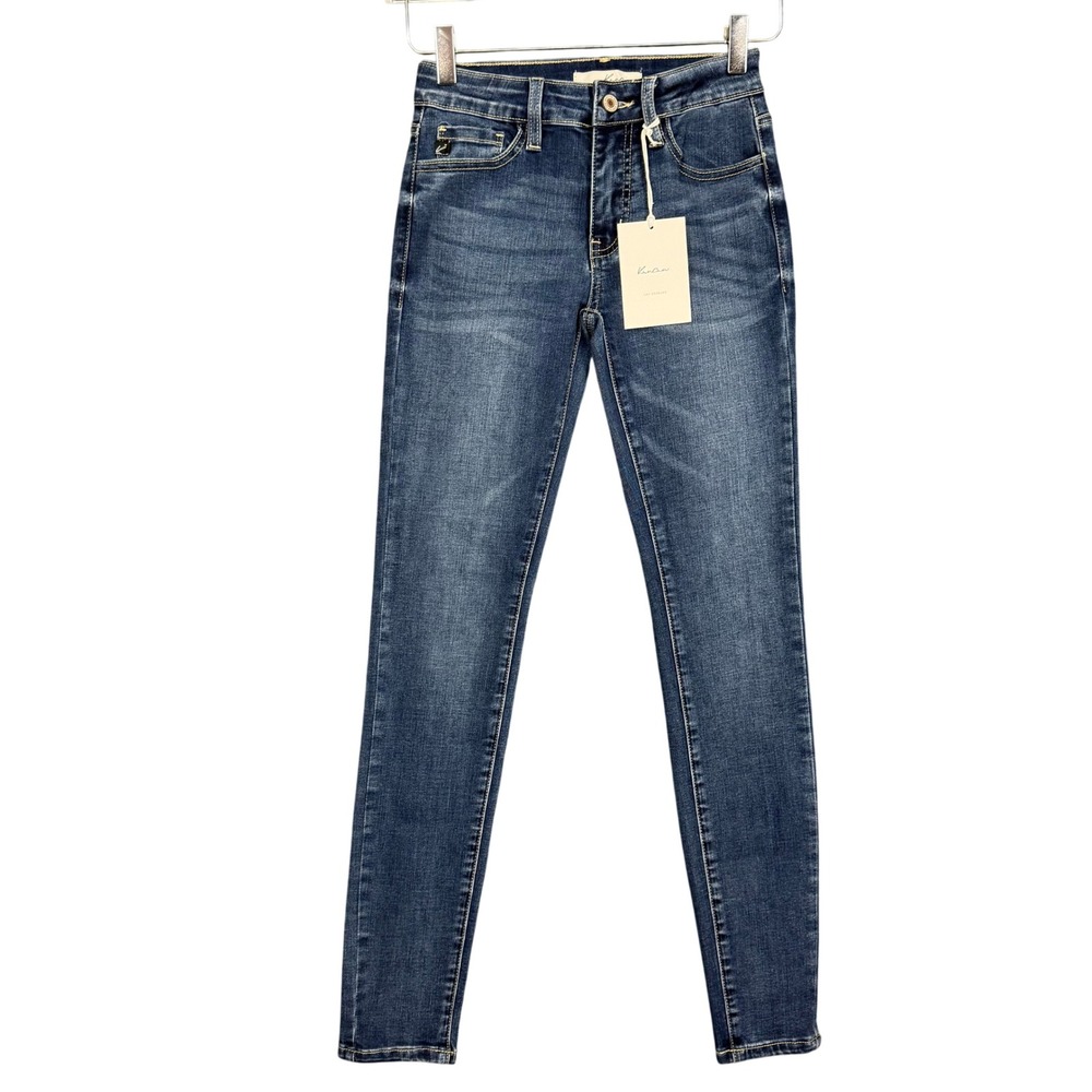 KanCan Jeans Womens 0 23 New Blue Mid Wash Skinny High Rise Denim KC11214CHD NWT